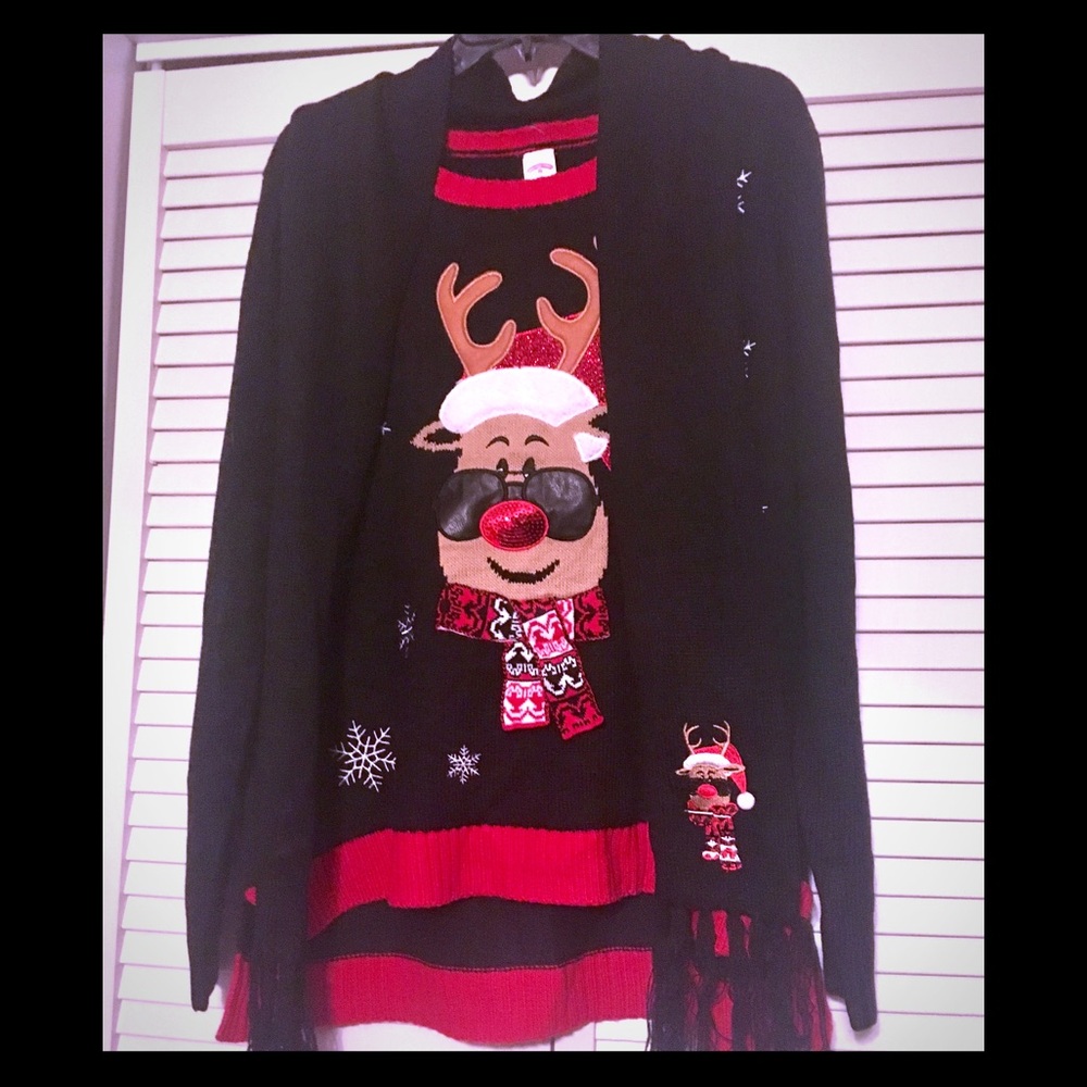 Rudolph Christmas Sweater w/Scarf, Women’s XL